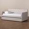 Baxton Studio Camelia Beige Twin Size Sofa Daybed with Roll-Out Trundle Bed 150-9015 - alternate 7